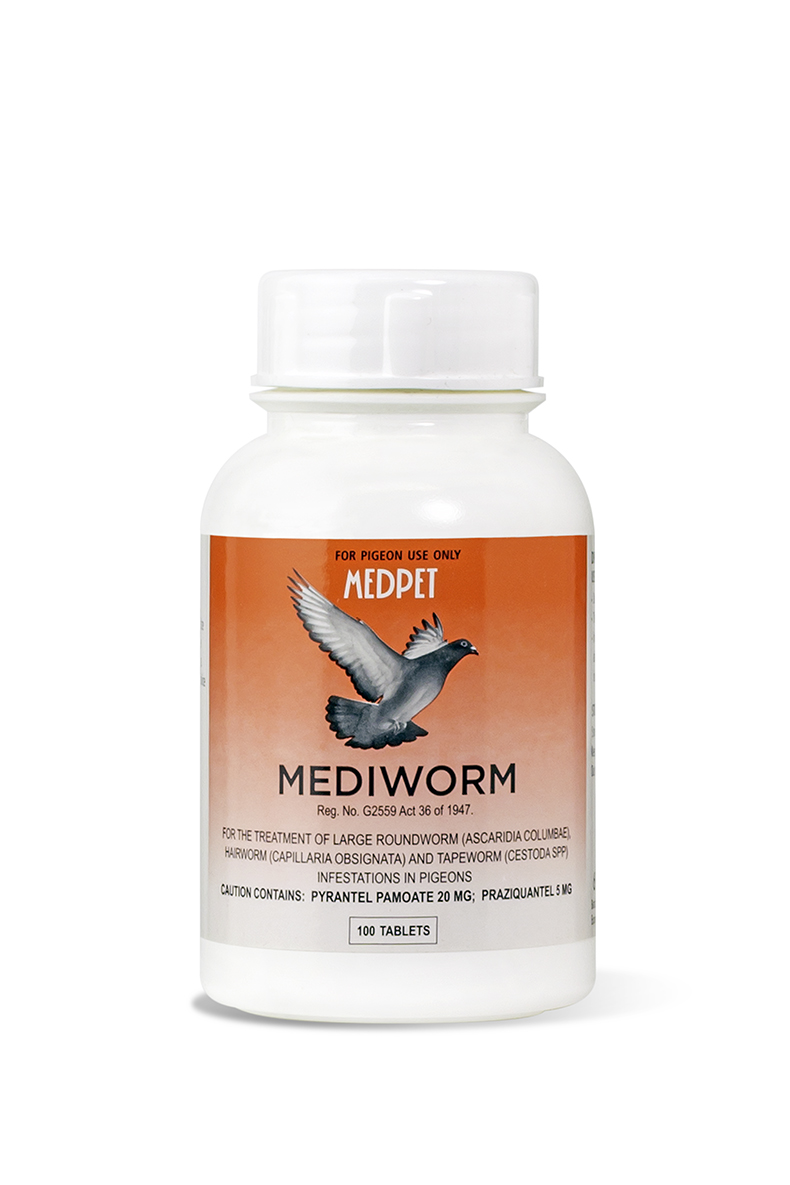 054_Mediworm-100-lr MEDPET MEDIWORM TABS FOR PIGEONS100`S - Image 1