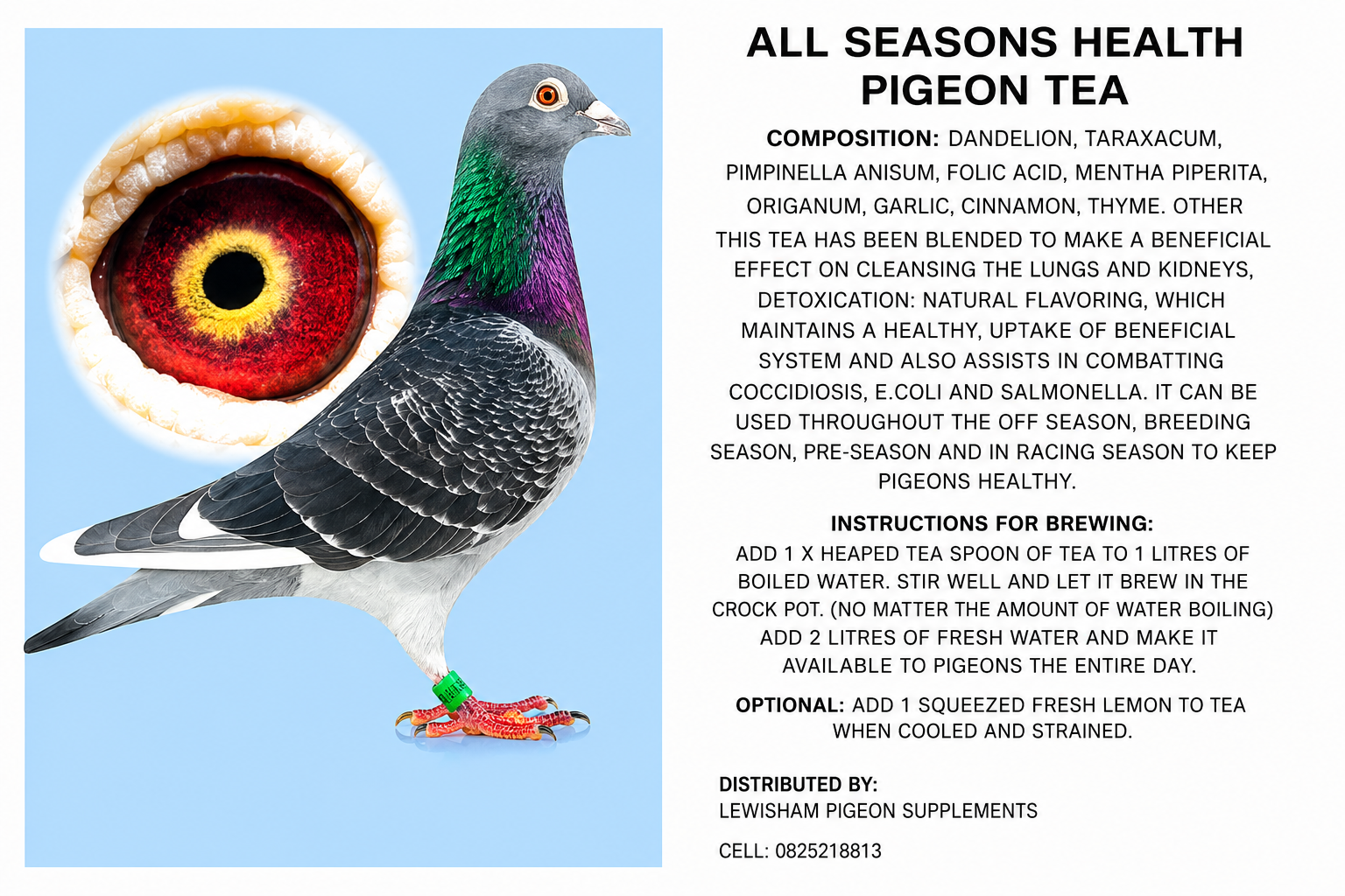 1000417128 ALL SEASONS PIGEON TEA 200G - Image 1