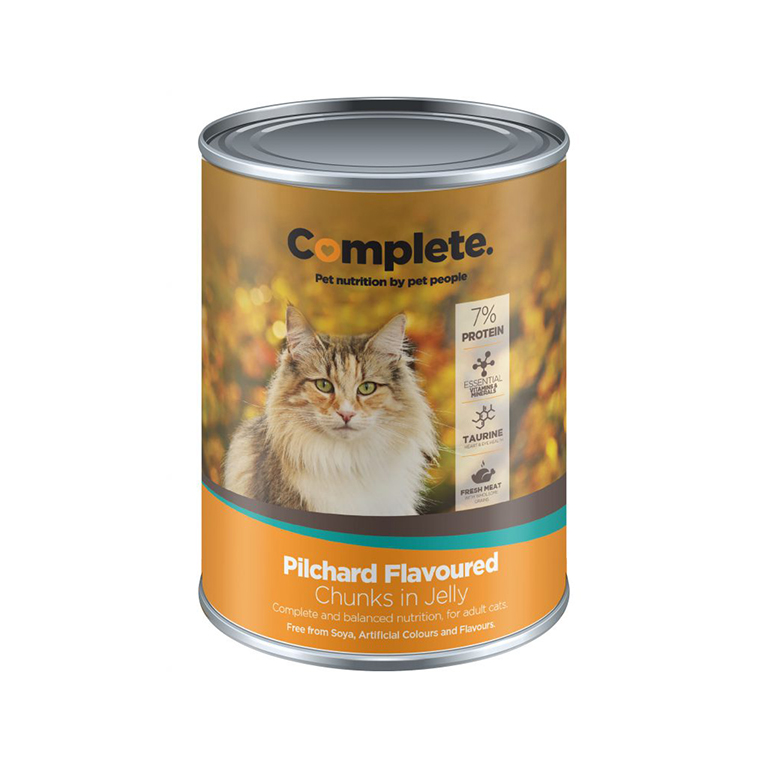complete-pet-food-product-pilchard-flavoured-chunks-01.jpg COMPLETE CAT TIN 385G PILCHARD - Image 1