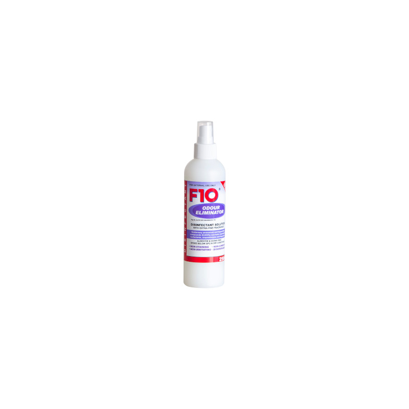 f10-disinfectant-odour-eliminator-with-atomiser-spray-250ml.jpg F10 ODOUR ELIMINATOR ATOMISE SPRAY2 50ML - Image 1
