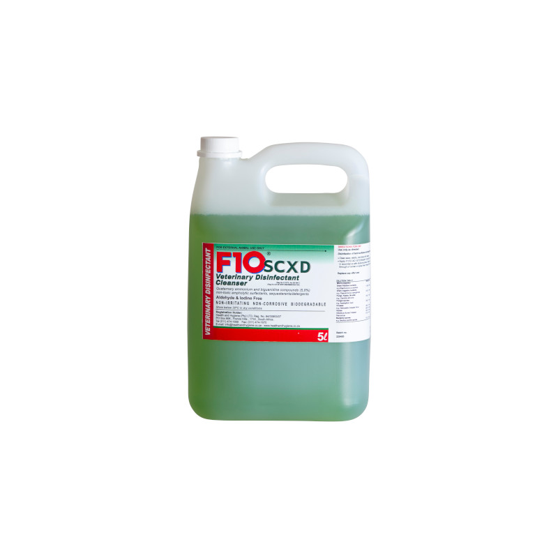 f10scxd-veterinary-disinfectant-cleanser-5l.jpg F10 SCXD VETERINARY DISINFECTANT 5LT - Image 1