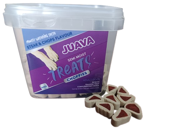 juava_choppies_treats.png JUAVA TREATS STEAK & CHOPS 400G - Image 1