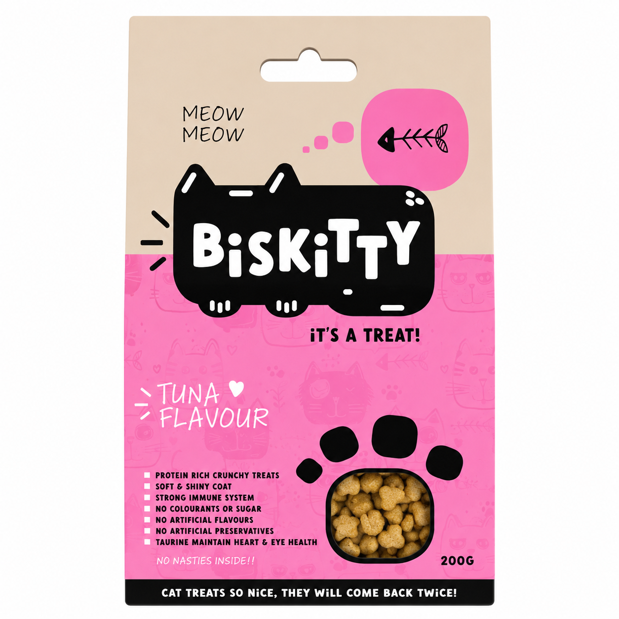 3af8573d-5ead-49d0-a470-20aea0e77ed1.png BISKITTY CAT TREATS (TUNA) 200G - Image 1