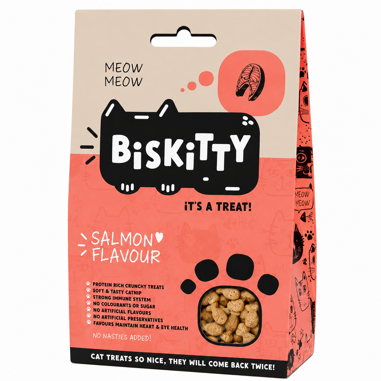 593ee528-9c31-4c12-b811-f7acd303db52.png BISKITTY CAT TREATS (SALMON) 200G - Image 1