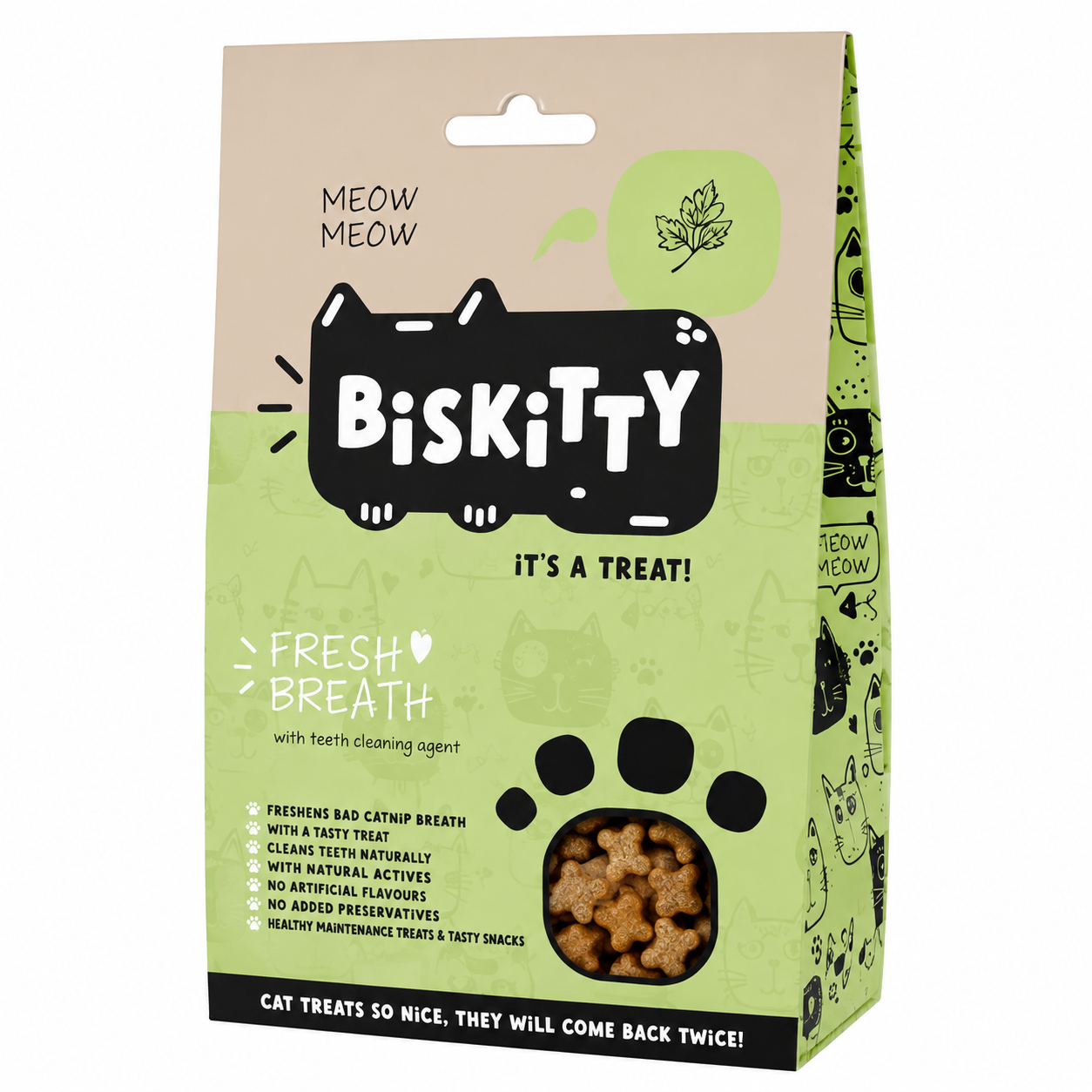 6134a488-eac8-475d-bb9b-11906e79d04d.png BISKITTY CAT TREATS (BREATH) 200G - Image 1