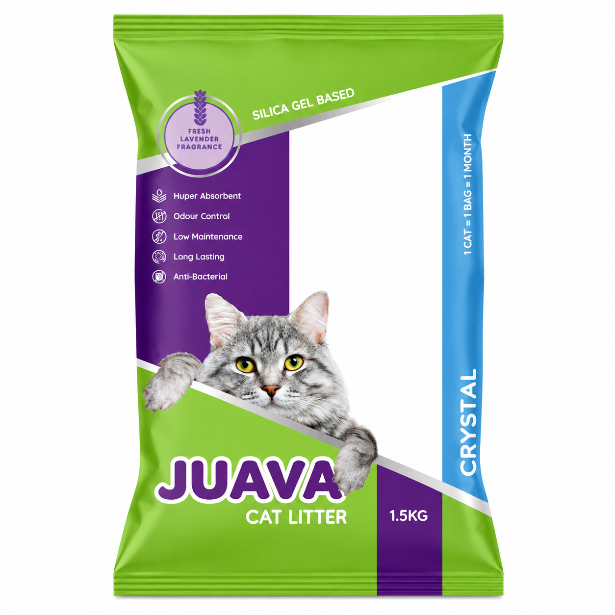 758297ca-09f0-43ff-8c59-c2d711c2cc55.png JUAVA CAT CRYSTAL LITTER 1.5KG - Image 1
