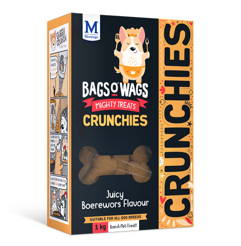 bow-crunchies-boerewors.jpg BAGS O WAGS CRUNCHIES BOEREWORS 1KG - Image 1