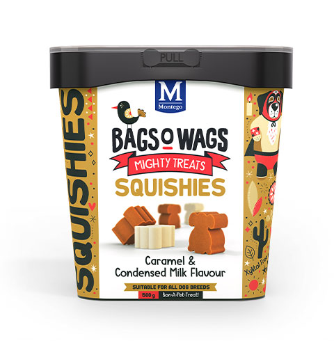 bow-squishies-caramel-no-treat.jpg BAGS O`WAGS SQUISHIES CARAMEL 500G - Image 1