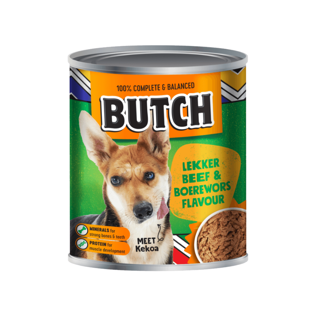 butch_820g_boerwors.png BUTCH DOG TIN 820G BEEF & BOEREWORS - Image 1