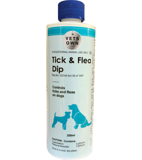 vets-own-tick-and-flea-dip.jpg VETS OWN TICK & FLEA DIP 250ML - Image 1