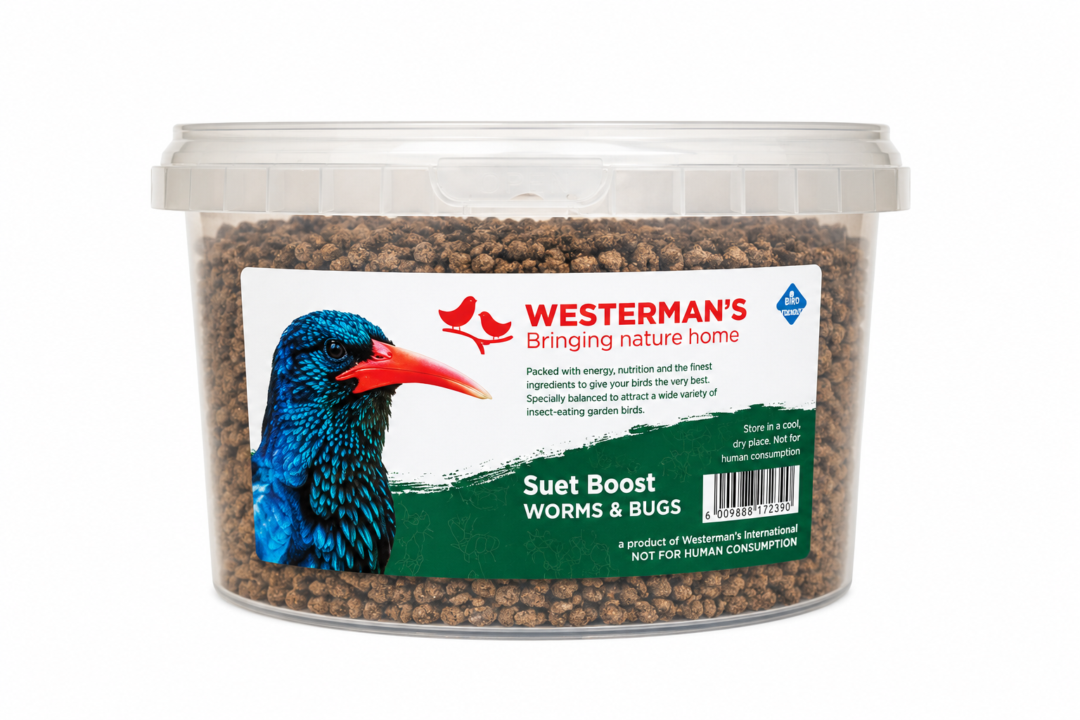 2c2ba98a-530b-4ad7-8f2e-e2437aa39d2b.png WESTERMANS SUET BOOST WORMS & BUGS 1.2KG - Image 1
