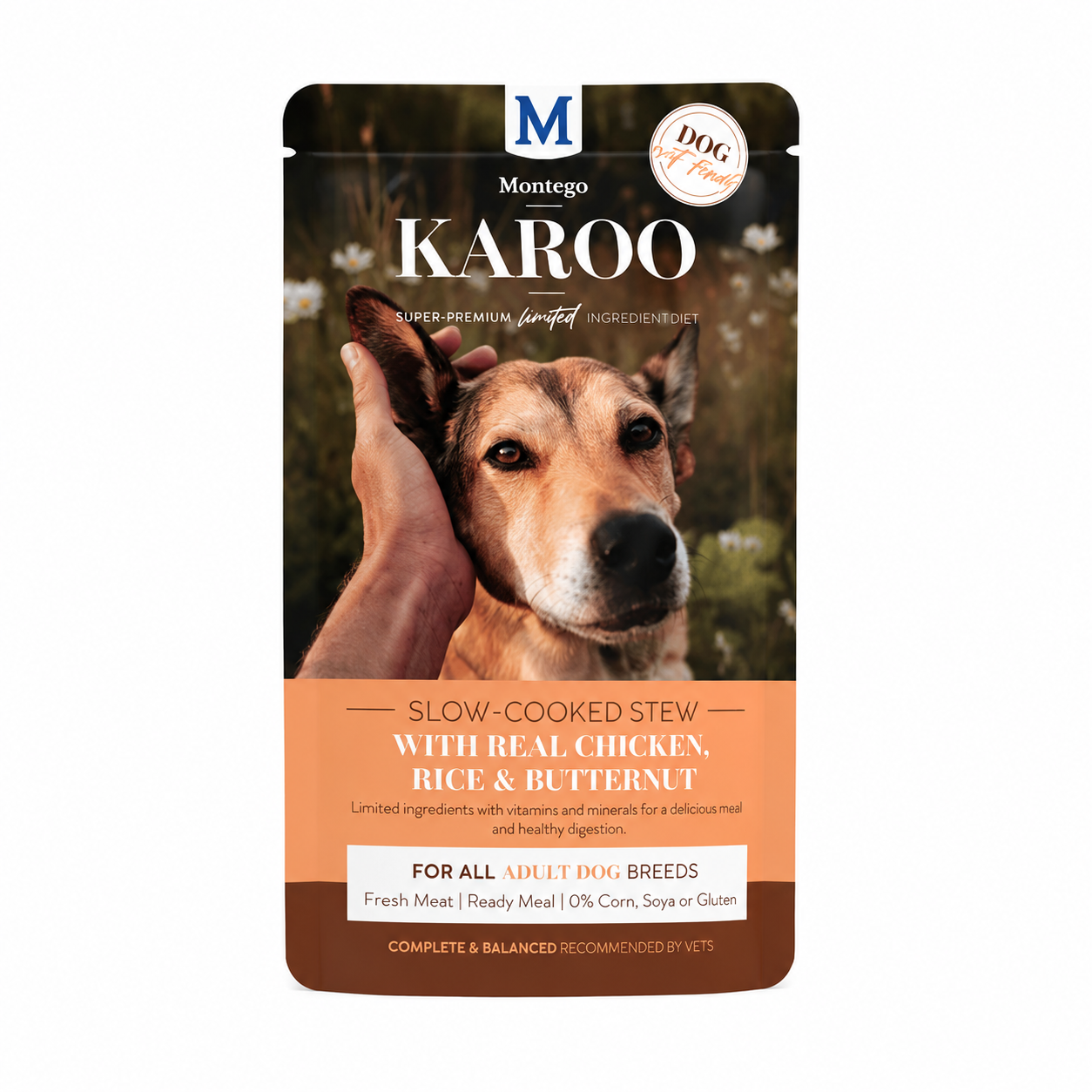 558dbd3d-0d7b-46c4-81c1-e0055bd6c5a7.png MONTEGO KAROO WET DOG (CHIC & VEG) 150G - Image 1