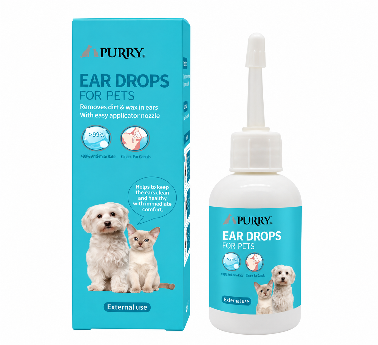 8ffb6f26-4e94-4257-9756-d4cbd0888008.png PURRY EAR DROPS 50ML FOR PETS - Image 1