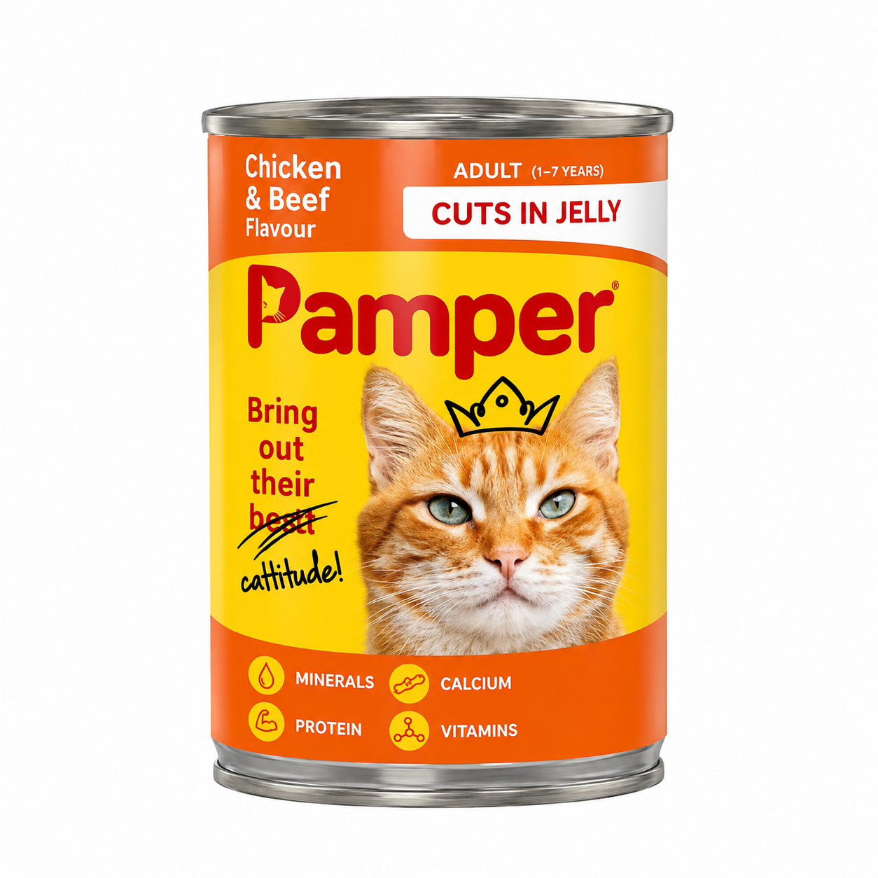 a3cc91a1-217d-4698-9423-0f372334aff1.png PAMPER CHICKEN & BEEF CIJ TIN 385G - Image 1