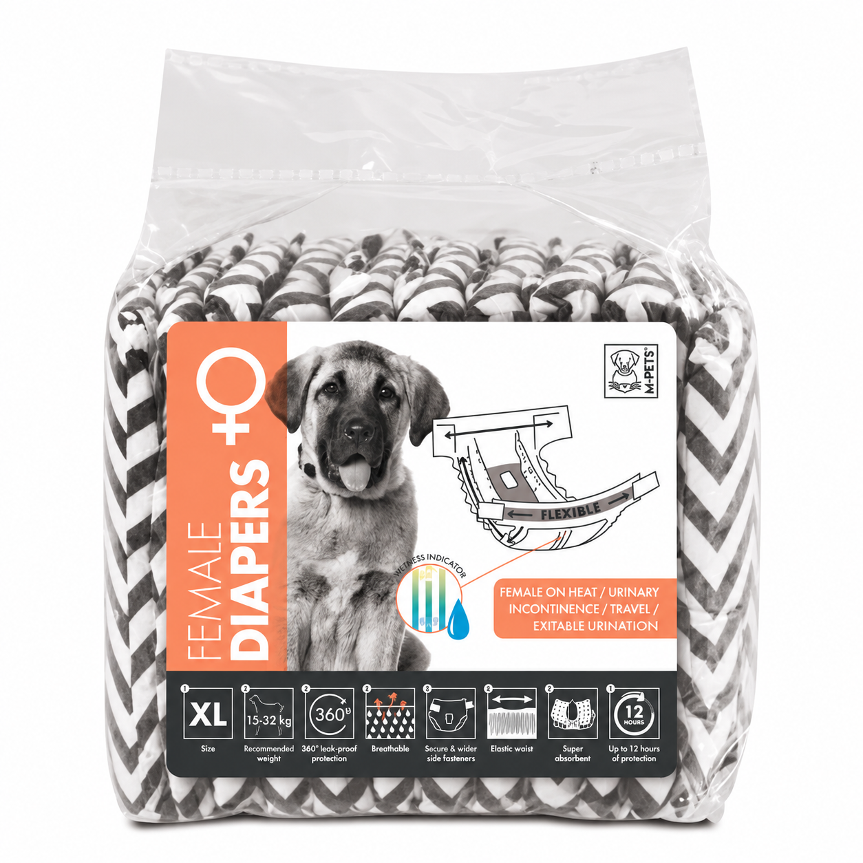 dc0abe2f-819b-4b28-9063-d6c5f21a9e20.png MPETS DIAPERS FEMALE DOG- XL (10`S) - Image 1