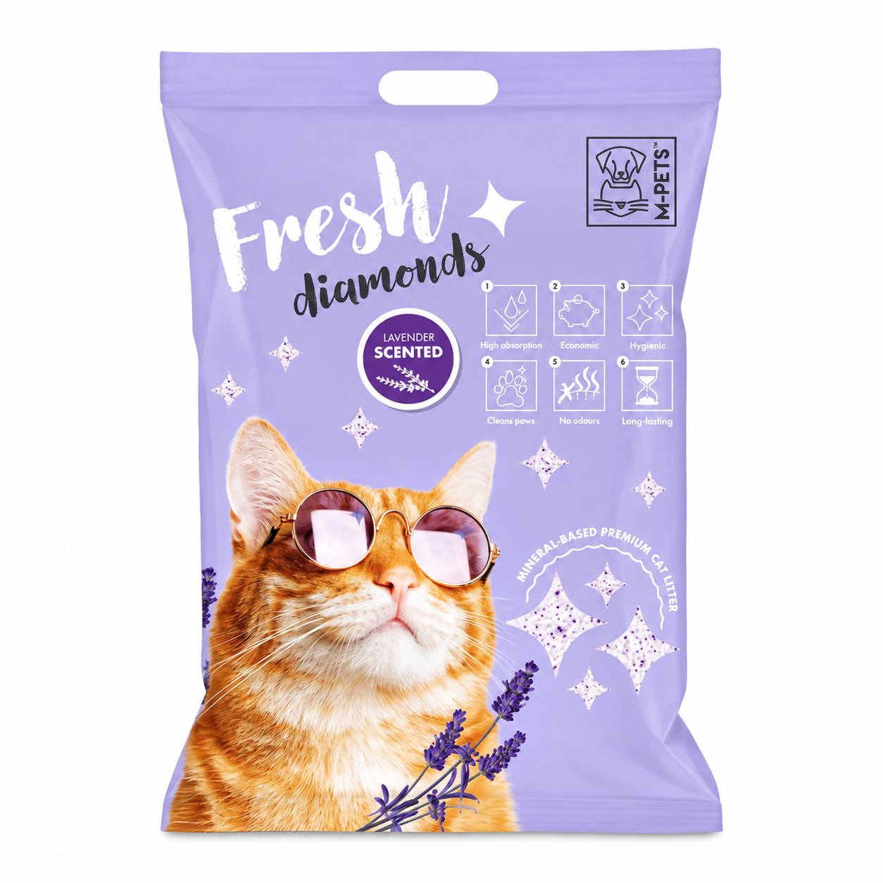 df07a101-ca21-4e94-8078-e39afa2f71ce.png MPETS LAVENDER DIAMOND SILICA LITTER 15L - Image 1