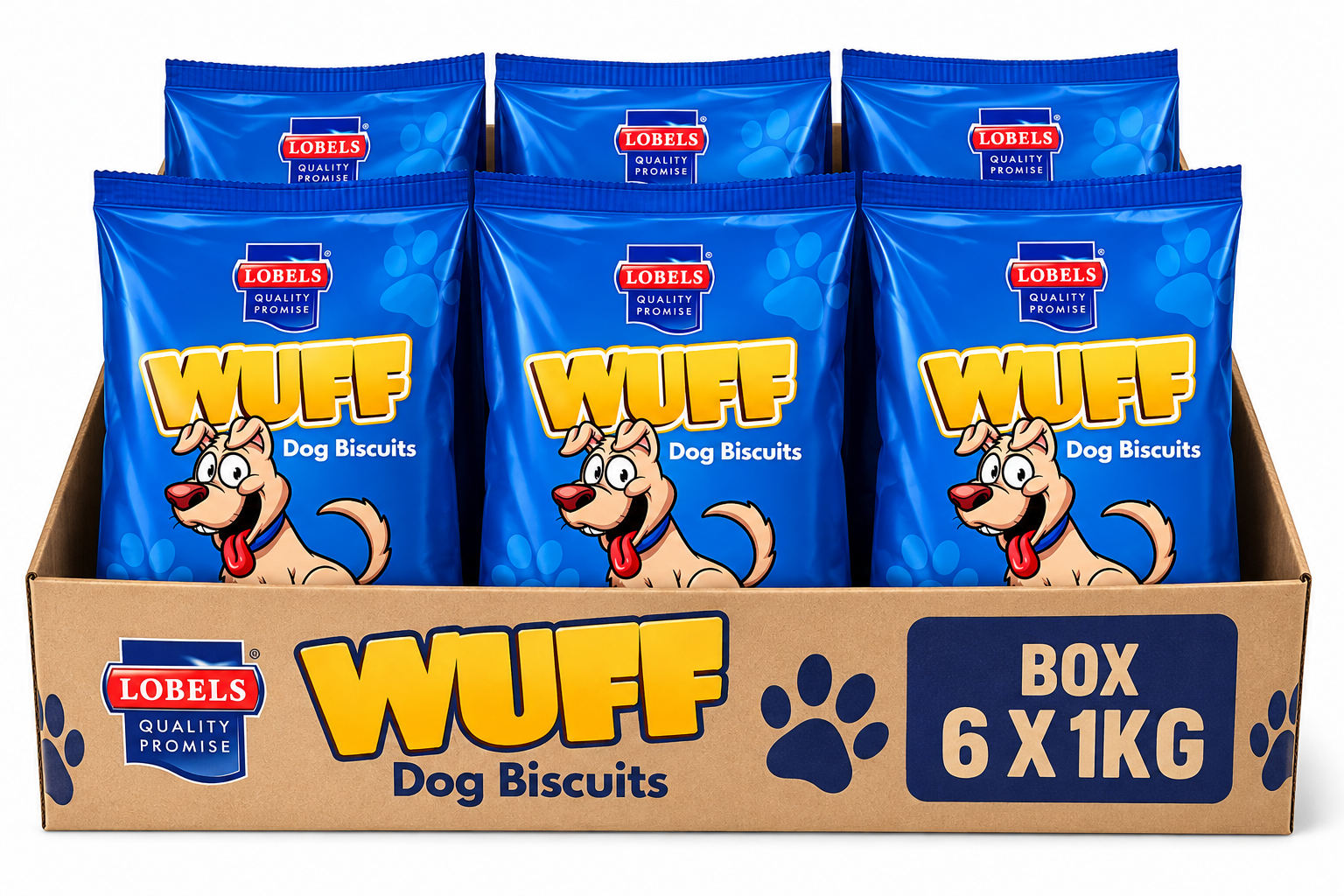 e191fd36-37d2-4dfb-a710-31d288acb69a.png WUFF DOG BISCUITS (BOX 6 X 1KG) - Image 1